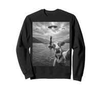 Selfie de Vache drôle avec Monstre du Loch Ness et OVNIS Sweatshirt