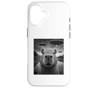 Selfie d'OVNI Capybara avec Un Humour Sarcastique Coque pour iPhone 16