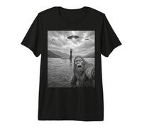 Selfie drôle Bigfoot avec Monstre du Loch Ness et OVNIS T-Shirt Haut de Gamme