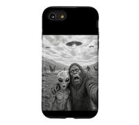 Selfie drôle Bigfoot et Extraterrestre avec OVNIS et Cryptids Coque pour iPhone SE (2020) / 7/8