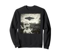 Selfie drôle de bébé avec des ovnis, bébé drôle Sweatshirt