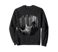 Selfie drôle de Chat avec Bigfoot Sasquatc Believe in Cryptids Sweatshirt