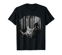 Selfie drôle de Chat avec Bigfoot Sasquatc Believe in Cryptids T-Shirt