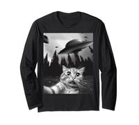 Selfie drôle de Chat avec des OVNIS Manche Longue