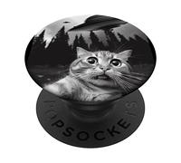 Selfie drôle de Chat avec des OVNIS PopSockets PopGrip Adhésif