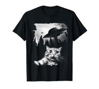 Selfie drôle de chat avec des OVNIS T-Shirt