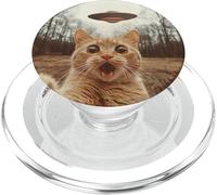 Selfie drôle de Chat avec OVNI/Mignon Chat et OVNI PopSockets PopGrip pour MagSafe