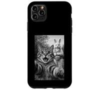 Selfie drôle de Chat avec Photo de Lapin de Pâques Amoureux des Animaux Coque pour iPhone 11 Pro Max