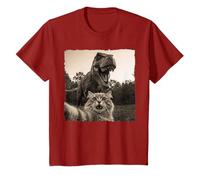 Selfie drôle de chat avec T-Rex pour chat, maman, chat, papa, dinosaure T-Shirt