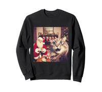 Selfie drôle de chat de Noël avec humour de Noël Sweatshirt