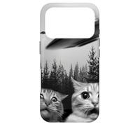 Selfie drôle de Chat Extraterrestre avec des OVNIS Coque pour iPhone 17 Pro