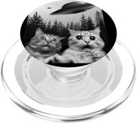Selfie drôle de Chat Extraterrestre avec des OVNIS PopSockets PopGrip pour MagSafe
