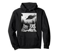 Selfie drôle de Chat Extraterrestre avec des OVNIS Sweat à Capuche