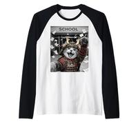 Selfie drôle de Chat samouraï Dernier Jour d'école Manche Raglan
