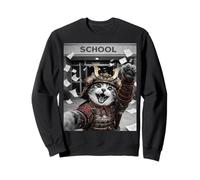 Selfie drôle de Chat samouraï Dernier Jour d'école Sweatshirt
