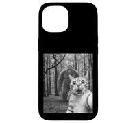 Selfie drôle de Chat surpris avec Sasquatch Bigfoot Coque pour iPhone 15