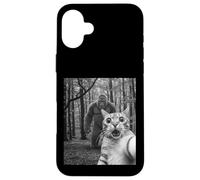 Selfie drôle de Chat surpris avec Sasquatch Bigfoot Coque pour iPhone 16 Plus