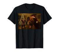 Selfie drôle de Cheval avec Père Noël Merry X-Mas T-Shirt