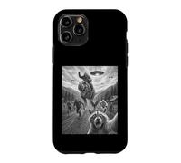 Selfie drôle de Raton Laveur avec Bigfoot Riding T Rex Coque pour iPhone 11 Pro