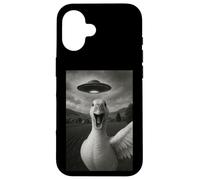 Selfie drôle d'oie avec OVNI Extraterrestre pour garçons, Hommes, Femmes, Enfants Coque pour iPhone 16