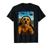 Selfie drôle Golden Retriever Fighter Pilot Dog T-Shirt