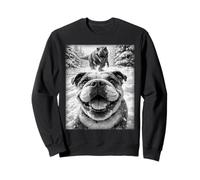 Selfie d'un Bouledogue poursuivi par TreX avec Un Dinosaure Sweatshirt