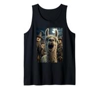 Selfie Lama avec épouvantails Effrayant Animal d'halloween Débardeur