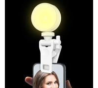 Selfie Light - Support à clip 2,01 pouces pour téléphone, pincement de caméra antidérapante avec connecteur à vis 1/4, pièce jointe à LED pour trépied, ordinateur, studio, maison, usage portable, inté