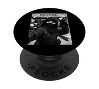 Selfie mème Amusant du dernier Jour d'école de Ninja PopSockets PopGrip Adhésif