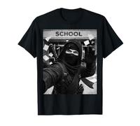 Selfie mème Amusant du dernier Jour d'école de Ninja T-Shirt