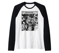 Selfie mème Amusant du dernier Jour d'école de Tiger Manche Raglan