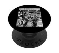 Selfie mème Amusant du dernier Jour d'école de Tiger PopSockets PopGrip Adhésif