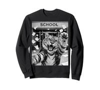 Selfie mème Amusant du dernier Jour d'école de Tiger Sweatshirt