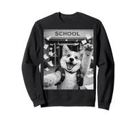 Selfie mème Humoristique du dernier Jour d'école avec Un Chien Corgi Sweatshirt