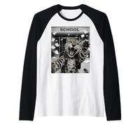 Selfie mème Humoristique du dernier Jour d'école de Jaguar Manche Raglan