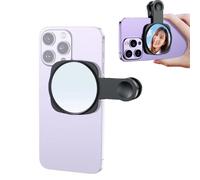 Selfie Miroir compact pour téléphone portable arrière miroir universel pour iPhone 15/14/13/12 Android Samsung Smartphone Selfie Vlog Accessoires (noir)
