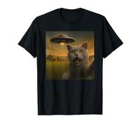 Selfie OVNI de Chat British Shorthair avec Un Extraterrestre T-Shirt