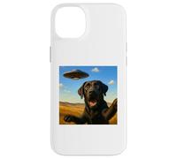 Selfie OVNI du Labrador Noir avec nouveauté Extraterrestre Coque pour iPhone 14 Plus