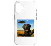 Selfie OVNI du Labrador Noir avec nouveauté Extraterrestre Coque pour iPhone 16