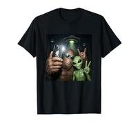 Selfie OVNI Extraterrestre Bigfoot Sasquatch Forest Cryptide Paranormal T-Shirt