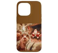 Selfie Père Noël Amusant pour Chat Coque pour iPhone 14 Pro Max