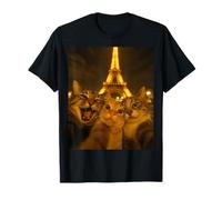 Selfie pour Chats à Paris, Chats Visitant Paris, Chats en Voyage T-Shirt
