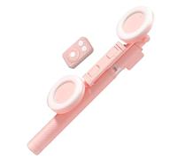 Selfie pour trépied pour téléphone - Télescopique de 170 cm | Support en aluminium avec 2 lumières LED de remplissage, télécommande sans fil, support portable pour téléphone de voyage 6 en 1 pour