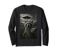 Selfie Raton Laveur avec OVNI Extraterrestre pour garçons, Hommes, Femmes, Enfants Manche Longue