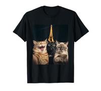 Selfie rétro Chats Noirs à Paris 3 Chats à Paris T-Shirt