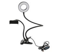 Selfie Ring Light, 10 Niveaux de luminosité 3 Couleurs de Lumière 5000K LED Support de Téléphone Lumière Anneau Caméra pour Maquillage Diffusion en Direct Photographie Anneau (Le noir)