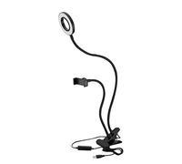 Selfie Ring Light avec support pour téléphone cellulaire, ensemble de supports d'éclairage pour éclairage à DEL 3 couleurs vives 9 luminosité avec lumière chaude et mixte, 360 degrés de rotation