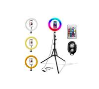 Selfie Rvb Multicolore Trépied Professionnel Anneau Lumineux Rl10rgbt