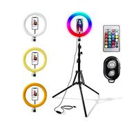 Selfie Rvb Multicolore Trépied Professionnel Anneau Lumineux Rl10rgbt