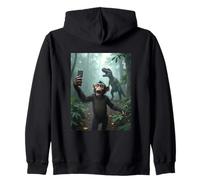 Selfie Singe avec Dinosaure - Jurassic Mayhem Sweat à Capuche